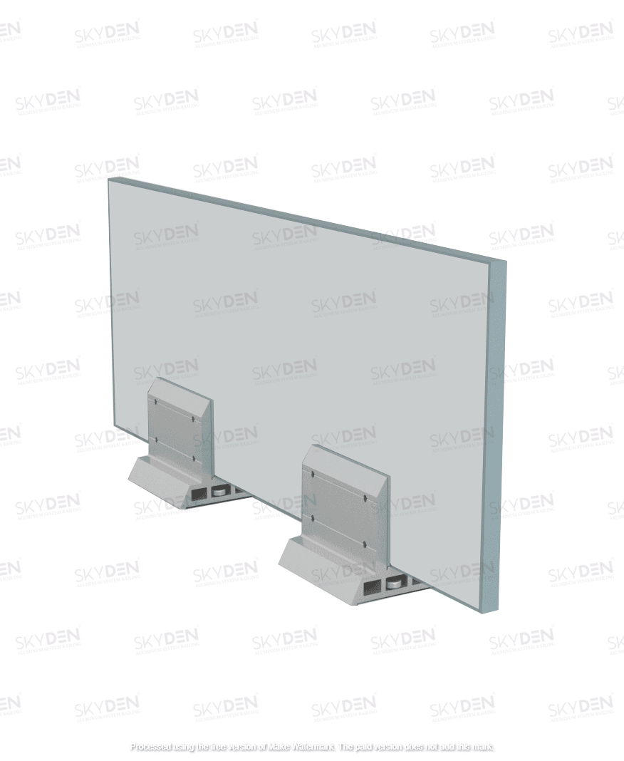 SD 05 Bracket System for Aluminum Glass Railing Installation, Heavy Duty Support Bracket for Balcony and Staircase, Durable Finish, Secure Mounting for Modern Architectural Projects